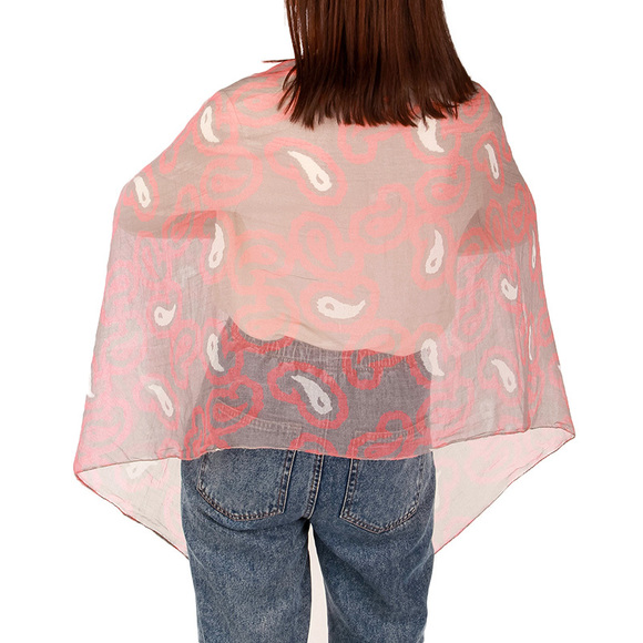 TINO COSMA PINK, SLATE GRAY PALANKIN SCARFWOMENS SIZE 180X60
